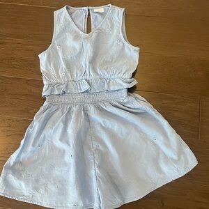Abercrombie Kids Girls Fully Lined Cotton Blue Sleeveless Romper Size 7/8